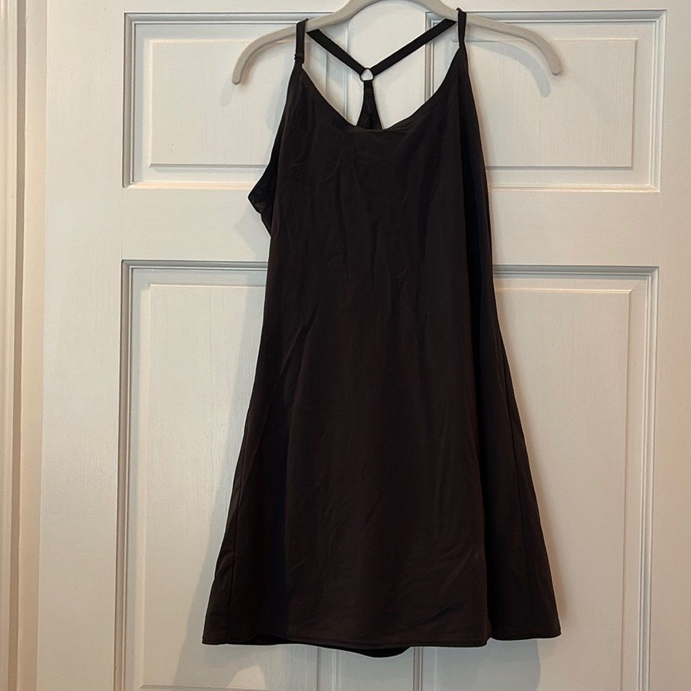 Outdoor voices black exercise dress with attached shorts